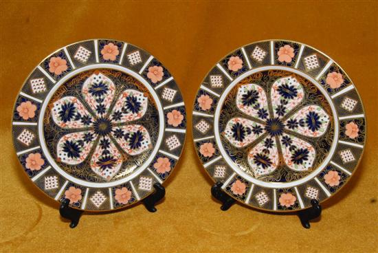 Appraisal: ROYAL CROWN DERBY BONE CHINA SERVICE PLATES Old Imari pattern