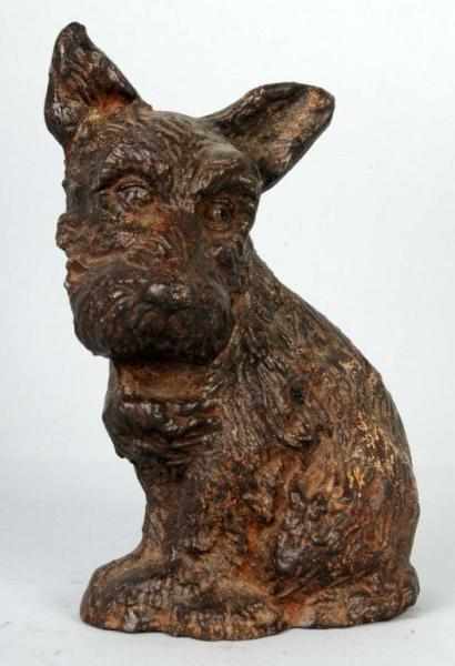 Appraisal: Cast Iron Sad Pup Scottie Doorstop Description Marked Wilton Products