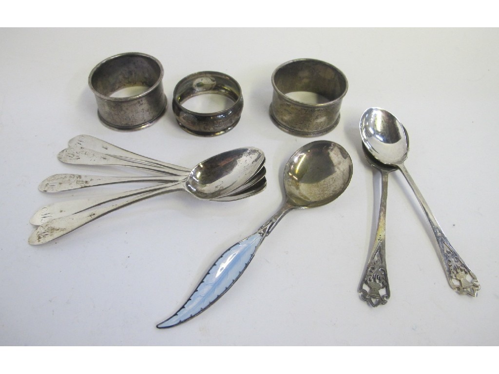 Appraisal: Lot comprising five provincial silver spoons a pair of silver