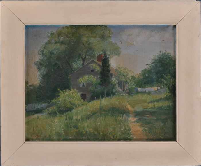 Appraisal: BERT GREER PHILLIPS - SUMMER VIEW OF HOUSE WITH CLOTHES