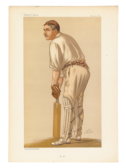 Appraisal: CARICATURE--VANITY FAIR CRICKET Group of caricature plates of cricket players