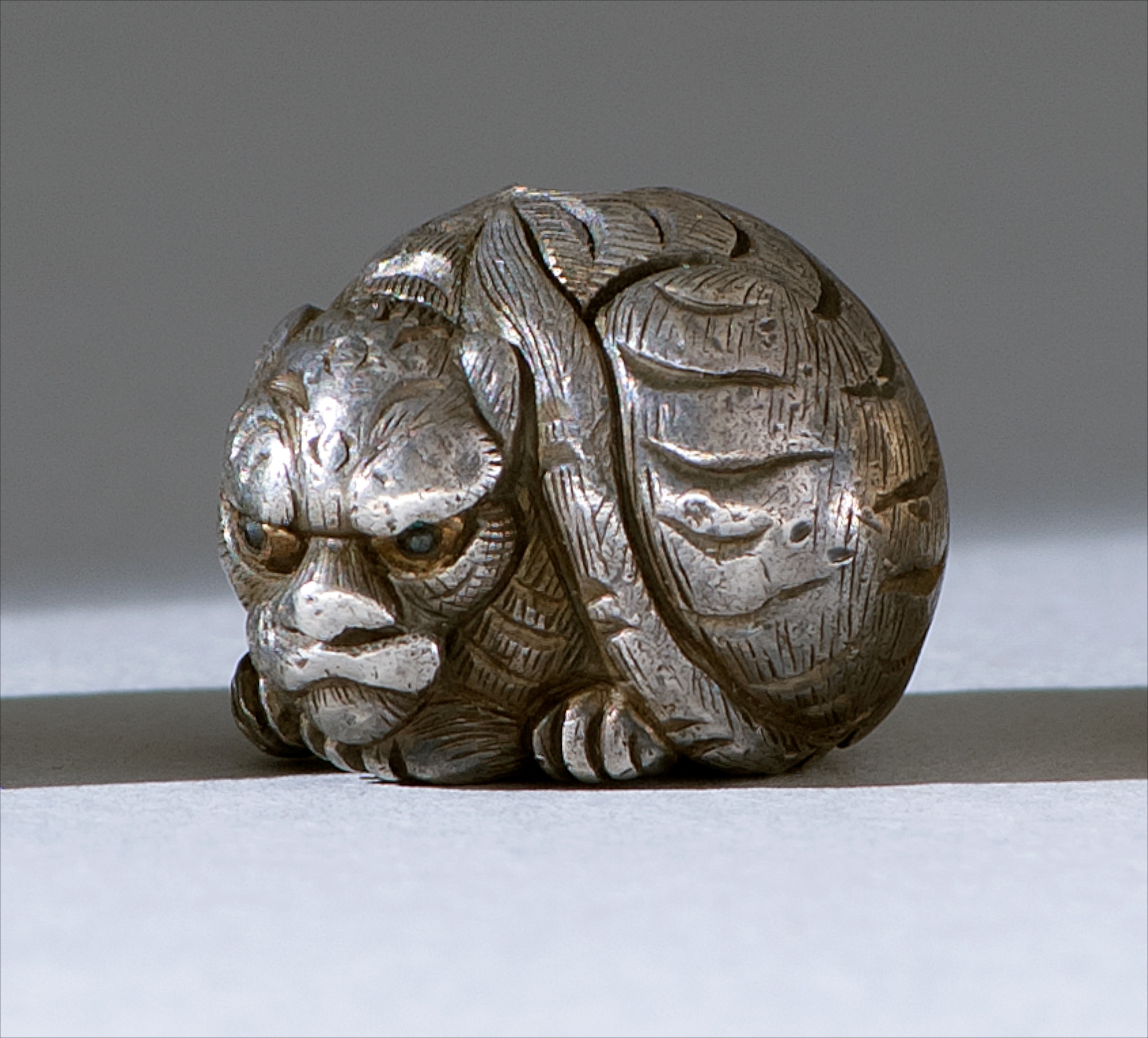 Appraisal: SILVER OJIME th CenturyIn the form of a tiger with