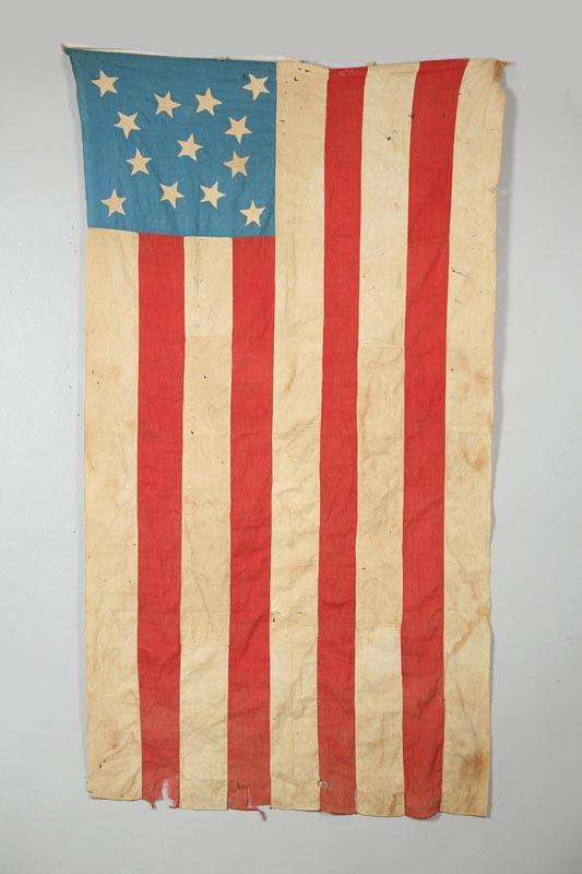 Appraisal: THIRTEEN STAR US FLAG American mid th century cotton and