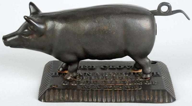 Appraisal: Iron Havana Cigar Advertising Pig Cigar Cutter Early s Working