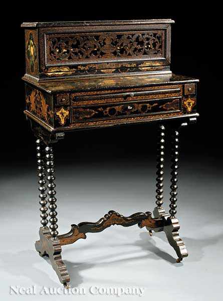 Appraisal: A Fine American Ebonized and Paint-Decorated Lady's Desk in the