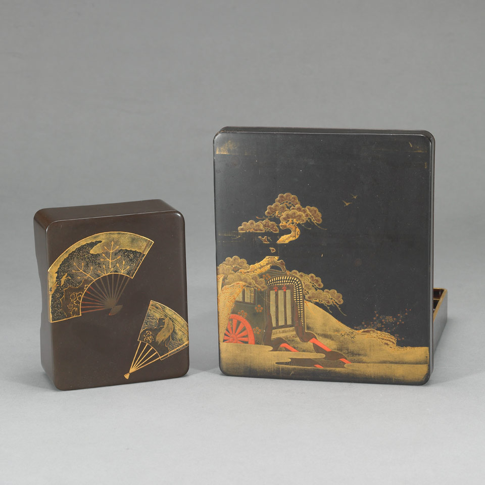 Appraisal: Two Lacquer Boxes Meiji Period - The first a storage