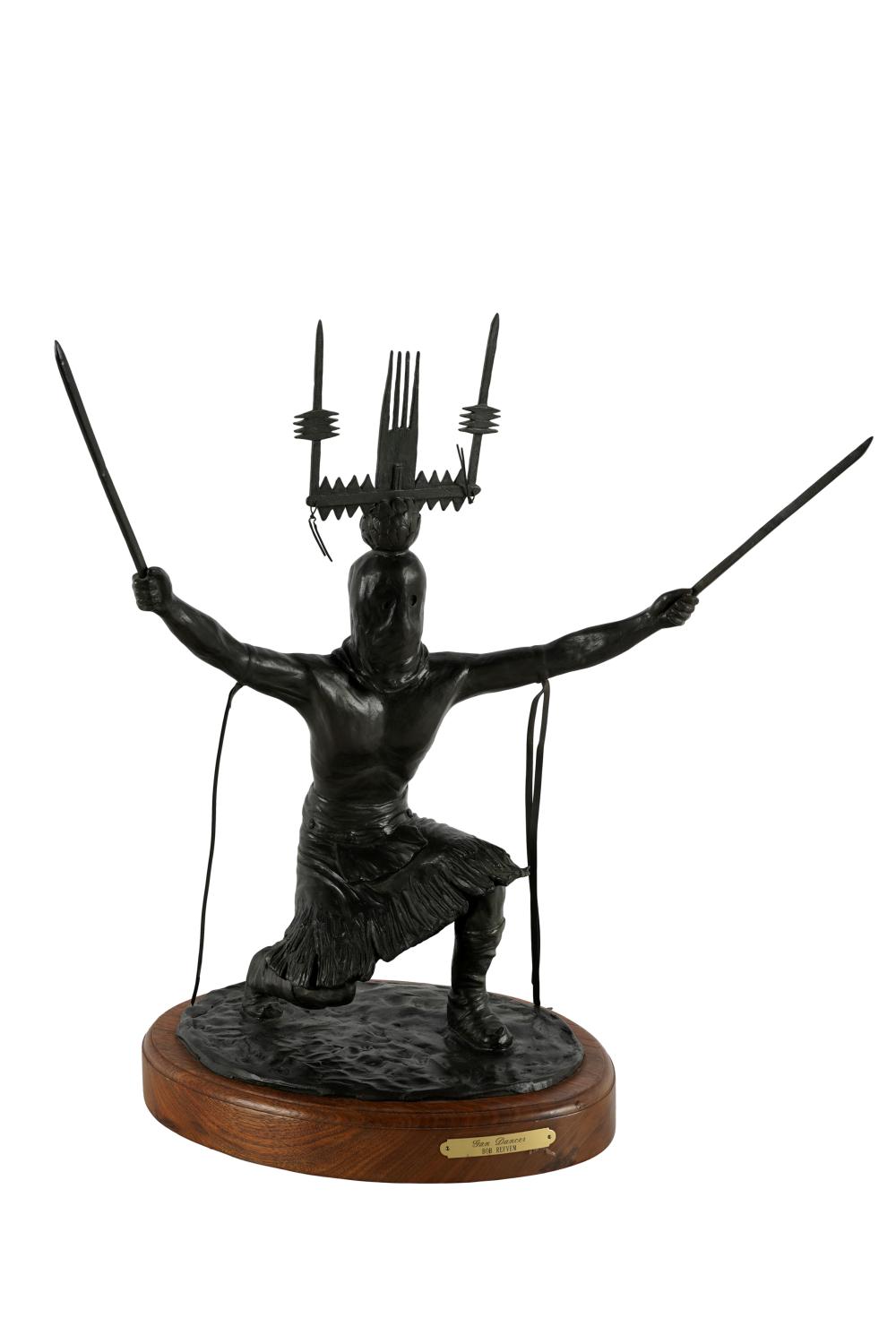 Appraisal: BOB REFVEM TH C GAN DANCER patinated bronze signed dated