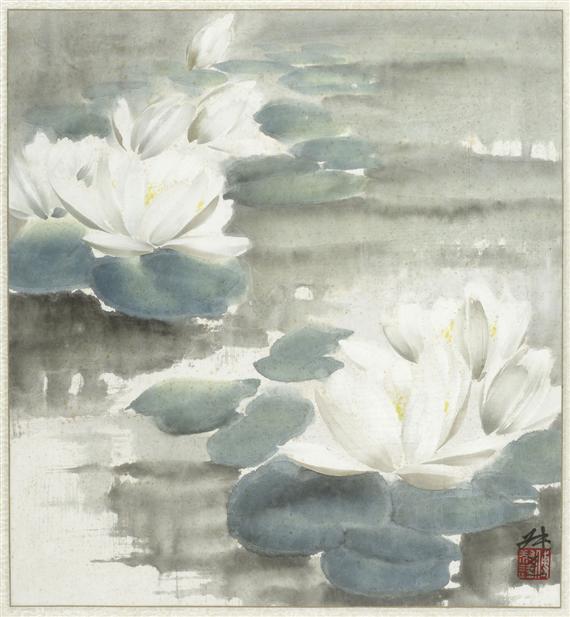 Appraisal: THREE FLOWER PICTURES China Republic Ink and painting on paper