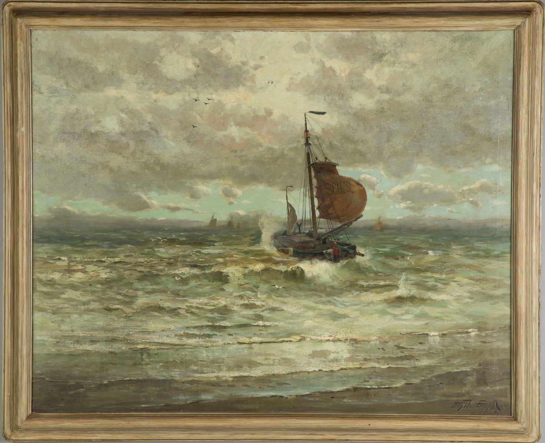 Appraisal: Charles Paul Gruppe American - Scheveningen Signed lower right Chas