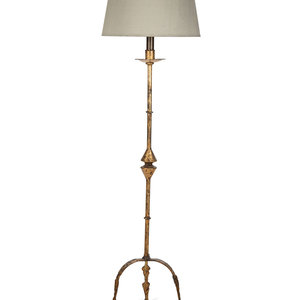 Appraisal: A Gilt Iron Floor Lamp th Century Height inches