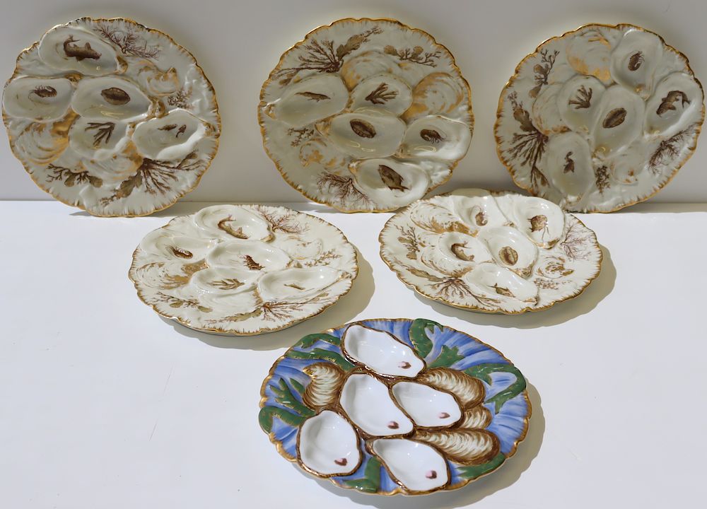 Appraisal: Limoges Oyster Plates Together with A Gillman Collamore Co Oyster