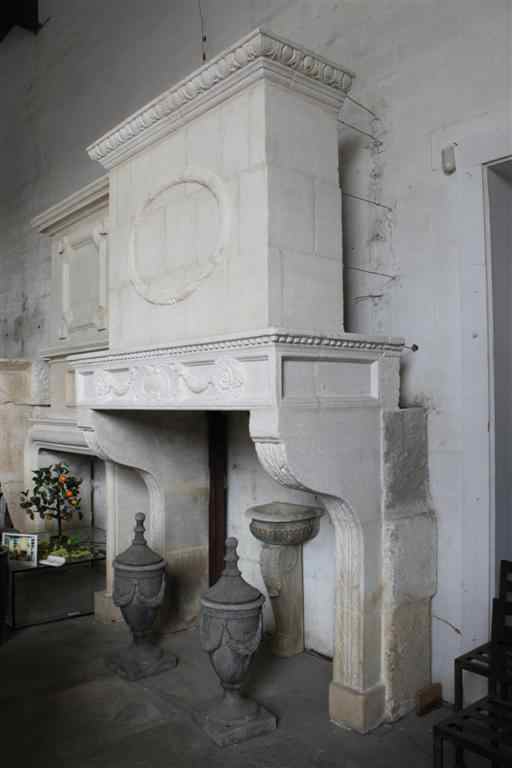 Appraisal: FRENCH LATE RENAISSANCE STYLE LIMESTONE CHIMNEY PIECE FIREPLACE SURROUND probably