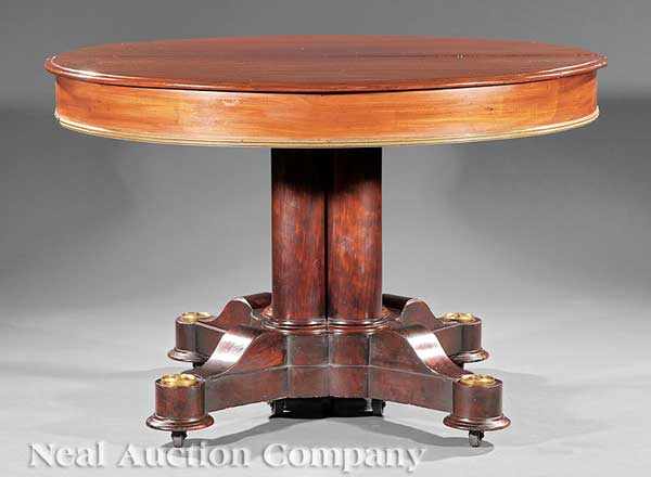 Appraisal: An American Classical Bronze-Mounted Carved Mahogany Extension Dining Table th