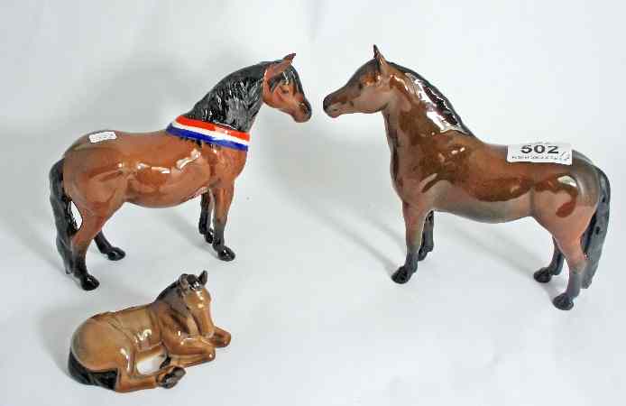 Appraisal: Beswick Dartmoor Family comprising Foal Another Bunch Warlord and Another