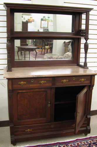 Appraisal: A VICTORIAN WALNUT SIDEBOARD Eastlake design American c having an