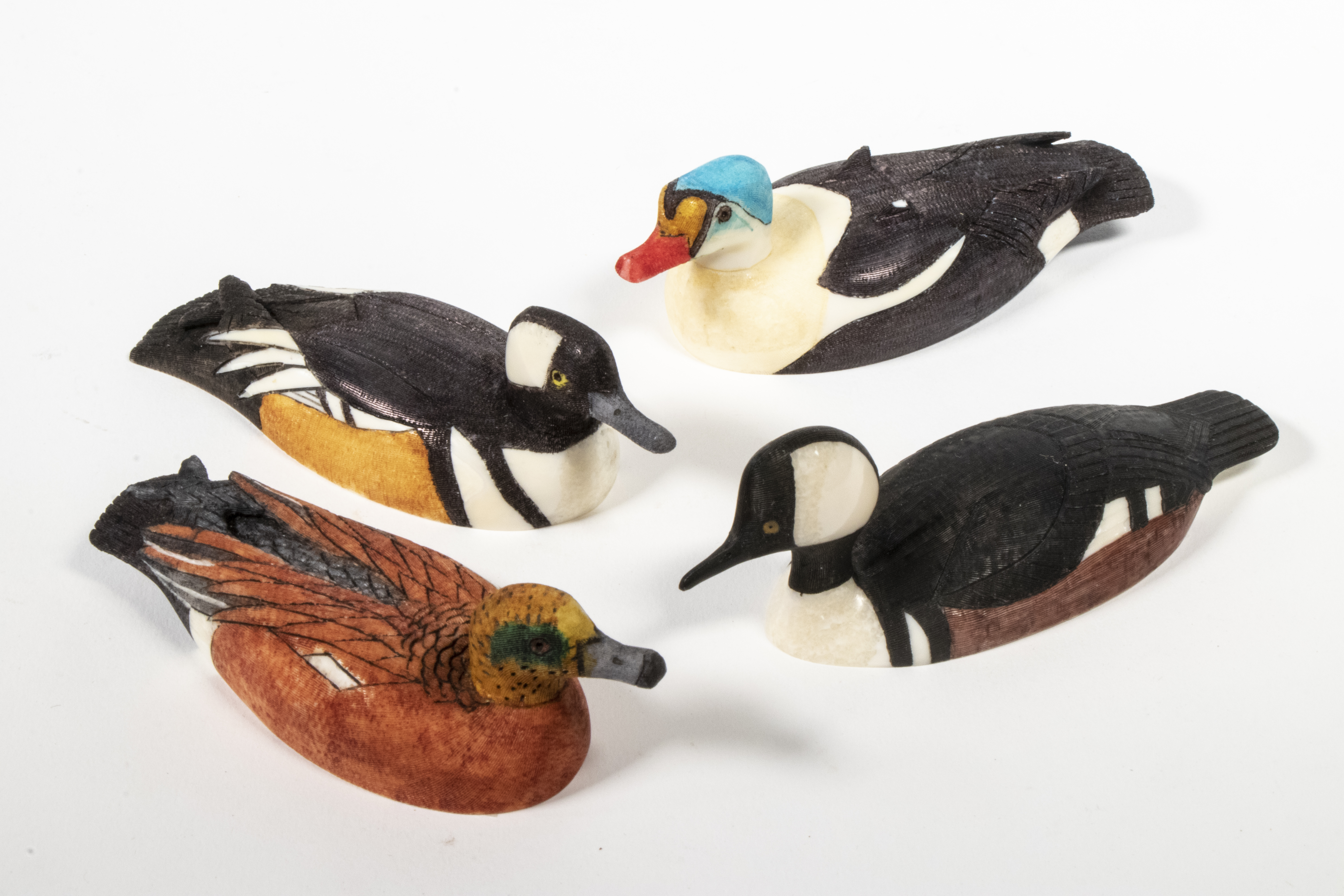 Appraisal: INUIT BIRD SCULPTURES BY AL AND TED MAYAC Inupiak King