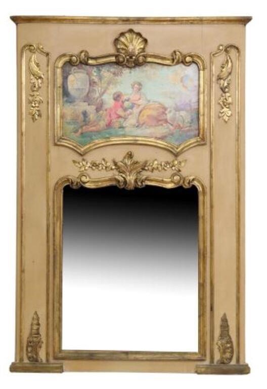 Appraisal: French Louis XV style trumeau mirror th c having parcel