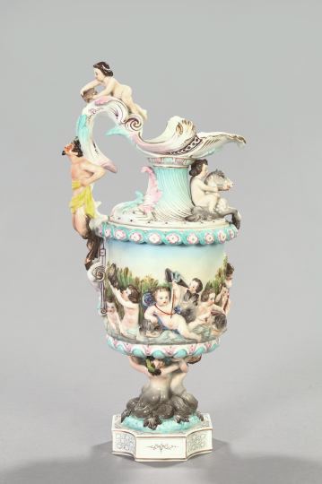 Appraisal: Richard Eckert and Company Volkstedt Porcelain Garniture Ewer late th