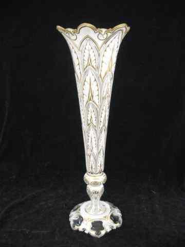 Appraisal: Bohemian Art Glass Vase white cut-to-clear gold trim th century