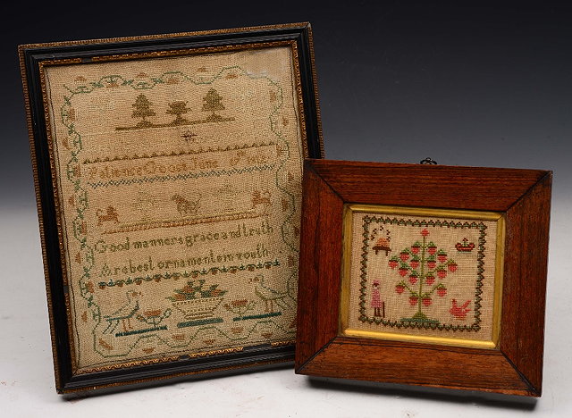 Appraisal: AN EARLY TH CENTURY TRADITIONAL CHILDS SAMPLER by Patience Goose