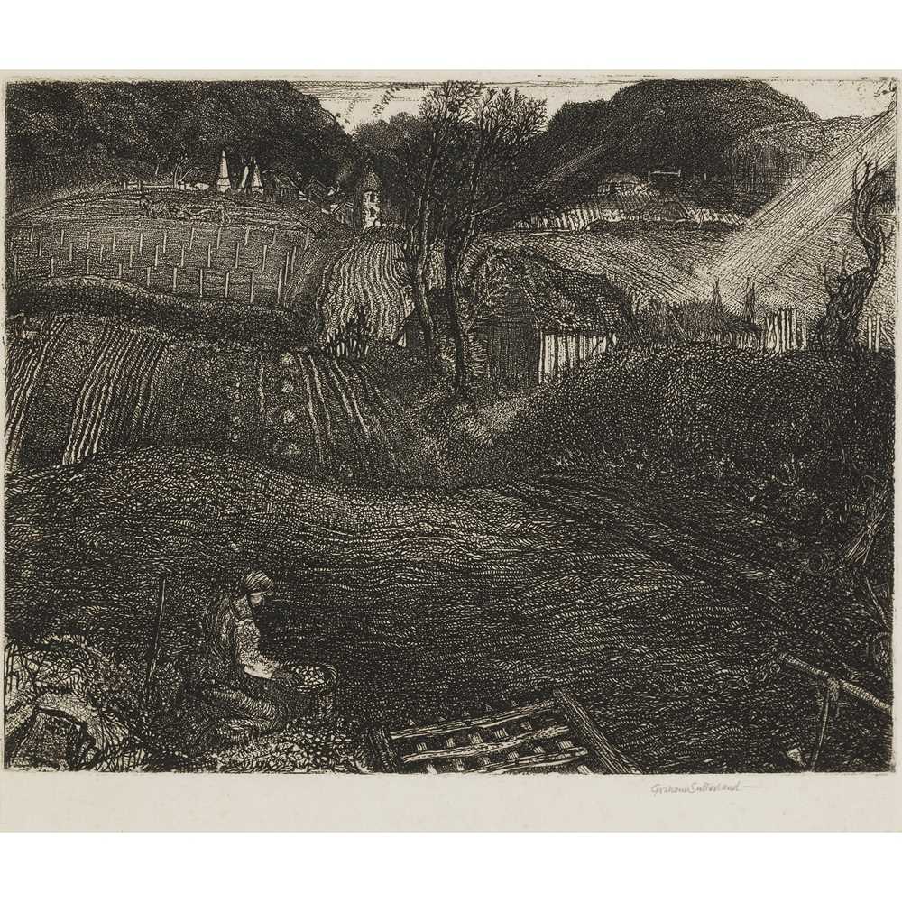 Appraisal: GRAHAM SUTHERLAND O M BRITISH - THE VILLAGE TASSI Etching