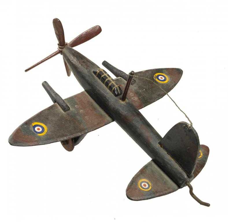 Appraisal: A PAINTED WOOD MODEL OF A SPITFIRE cm l faintly