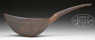 Appraisal: FINE TLINGIT SPOON Beautifully carved bowl with vines of flowers