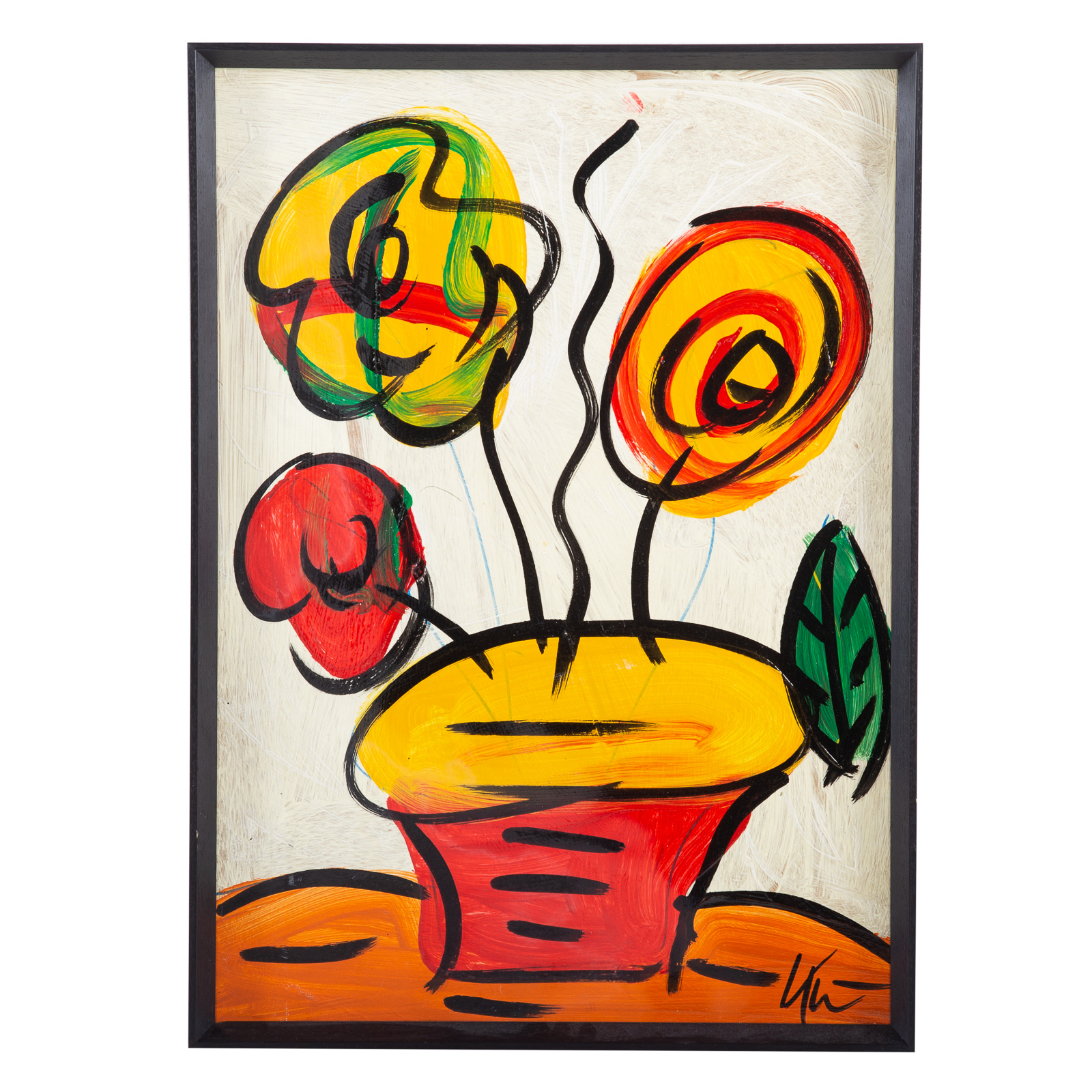 Appraisal: PETER ROBERT KEIL FLORAL STILL LIFE ACRYLIC German b Acrylic