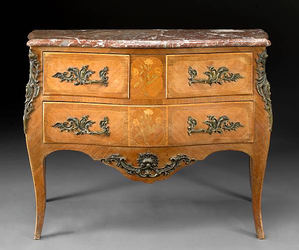 Appraisal: A Louis XV style marquetry commode first half th century