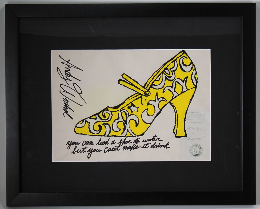 Appraisal: After Andy Warhol Marker Drawing of Heel After Andy Warhol