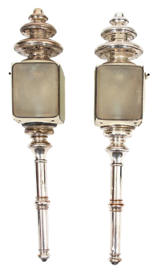 Appraisal: Sale Lot A Pair of Brass and Tin Carriage Lamps