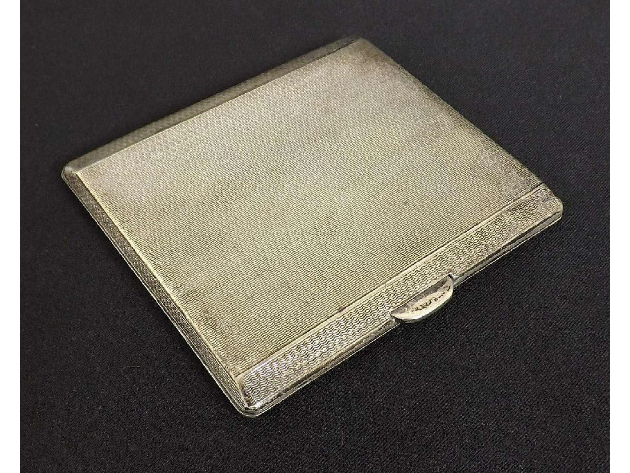 Appraisal: s engine turned silver cigarette case maker Frederick Field Birmingham