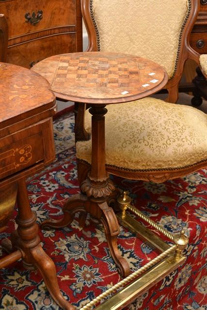 Appraisal: A TRIPOD BASED WINE TABLE WITH CHESS TOP