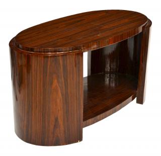 Appraisal: FRENCH ART DECO ROSEWOOD OVAL SIDE TABLE French Art Deco