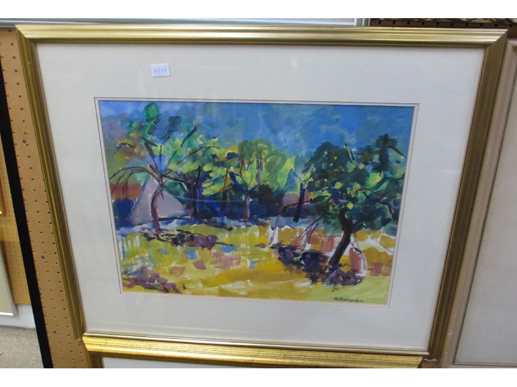 Appraisal: MARGARET BALLANTYNE Gouache 'Cherry Grove Val D' Oise' signed recto