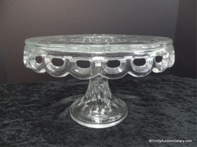 Appraisal: Plymouth Thumbprint McKee Glass Cake Stand Multipurpose cake stand also