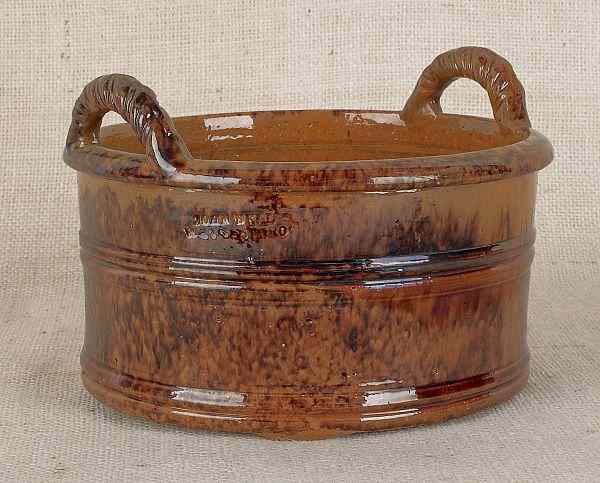 Appraisal: Pennsylvania redware butter tub th c impressed John Bell Waynesboro