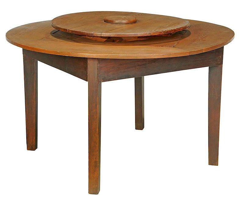 Appraisal: Southern Yellow Pine Lazy Susan Table Georgia - surmounted by