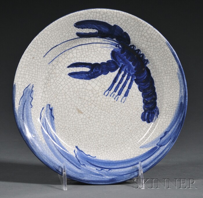 Appraisal: Dedham Pottery Lobster Plate Glazed earthenware Dedham Massachusetts - Blue