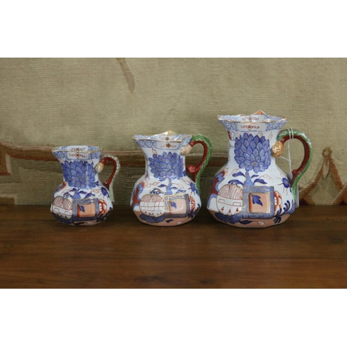 Appraisal: Three mason ironstone jugs approx cm H and shorter