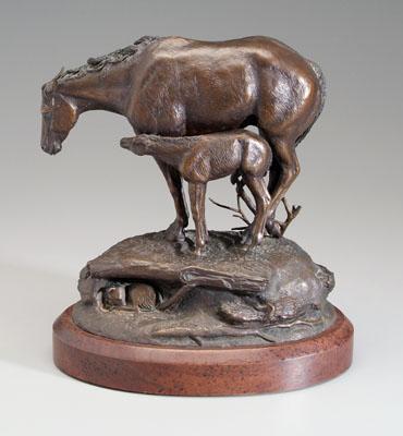 Appraisal: Suzann Fiedler equestrian bronze Suzann Fiedler Hoesman American th century