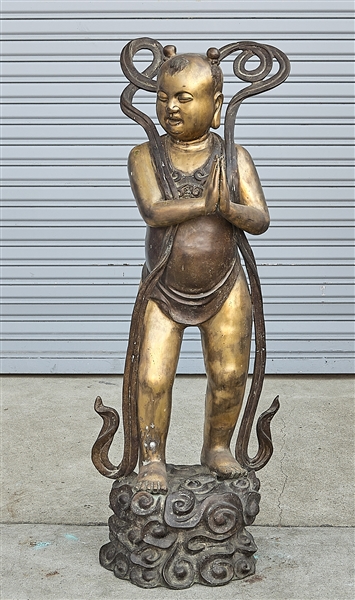 Appraisal: Chinese bronze child figure x x approx Condition wear minor