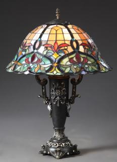 Appraisal: Tiffany Style Leaded Glass Table Lamp late th c Tiffany