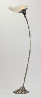 Appraisal: Italian floor lamp with white glass shade Contemporary Italian floor