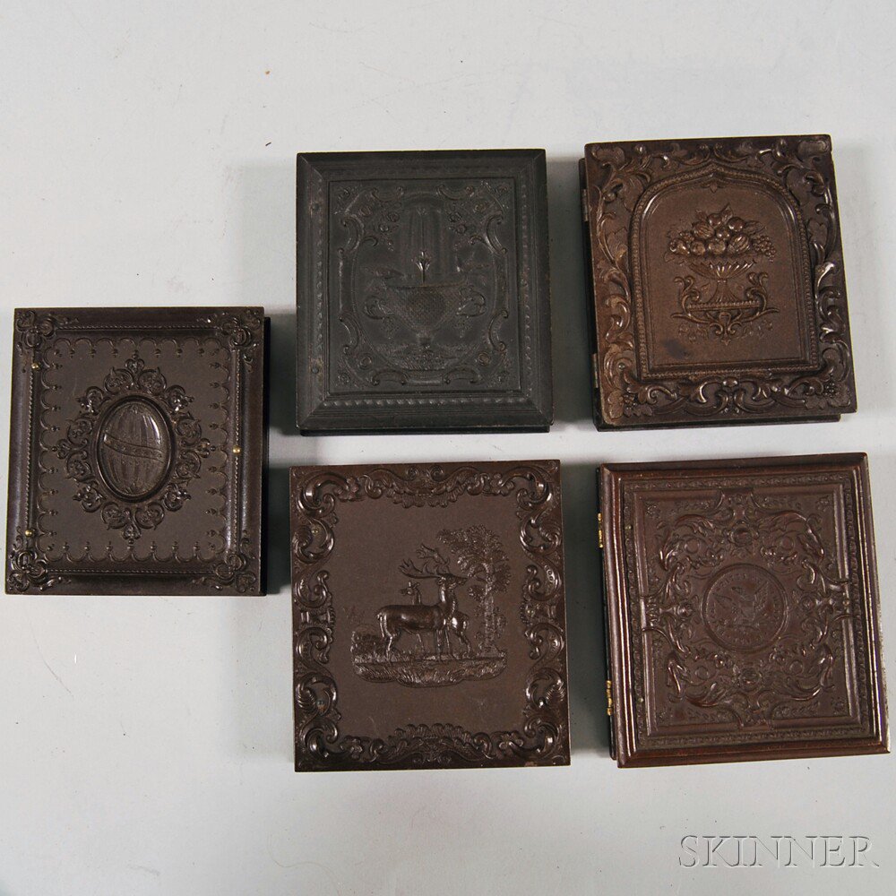 Appraisal: Five Sixth-plate Size Thermoplastic Union Cases four brown a rare