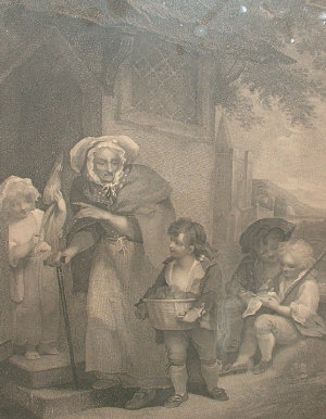 Appraisal: John Jones c - - Elderly lady with children after