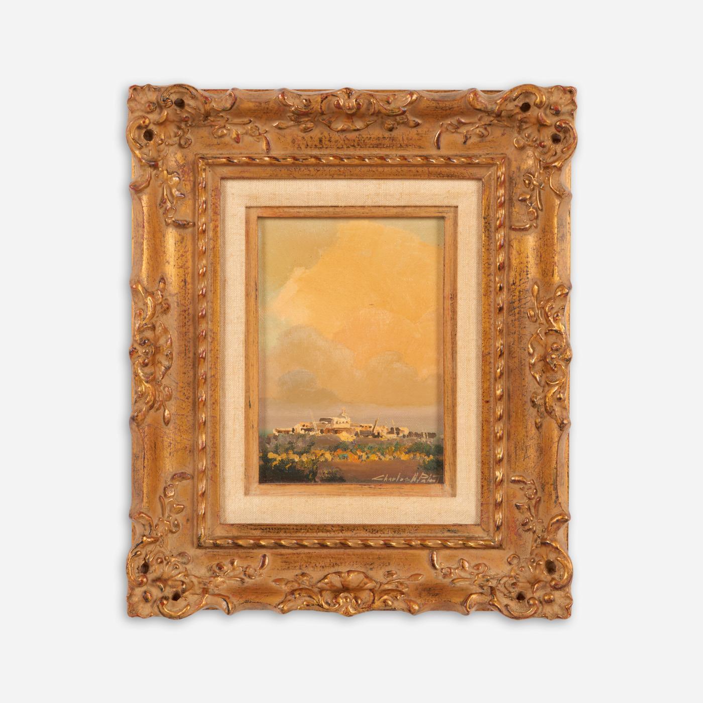 Appraisal: CHARLES PABST LAGUNA OIL MINIATURE Charles Pabst Arizona California b