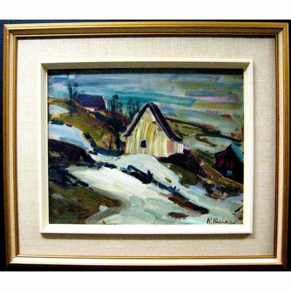 Appraisal: RENE RICHARDS CANADIAN - RANG ST LAURENT OIL ON MASONITE