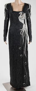 Appraisal: Connie Sellecca Screen-Worn Evening Dress Seran Intricately beaded full-length black