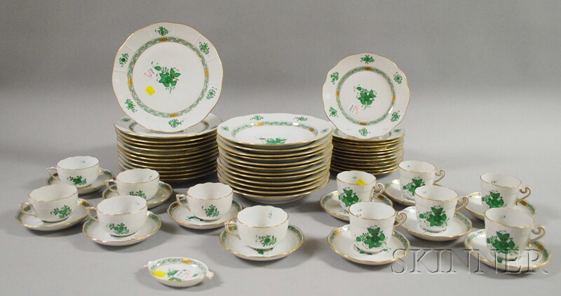 Appraisal: Approximately Sixty-piece Herend Aponyi Pattern Porcelain Luncheon Service for Twelve